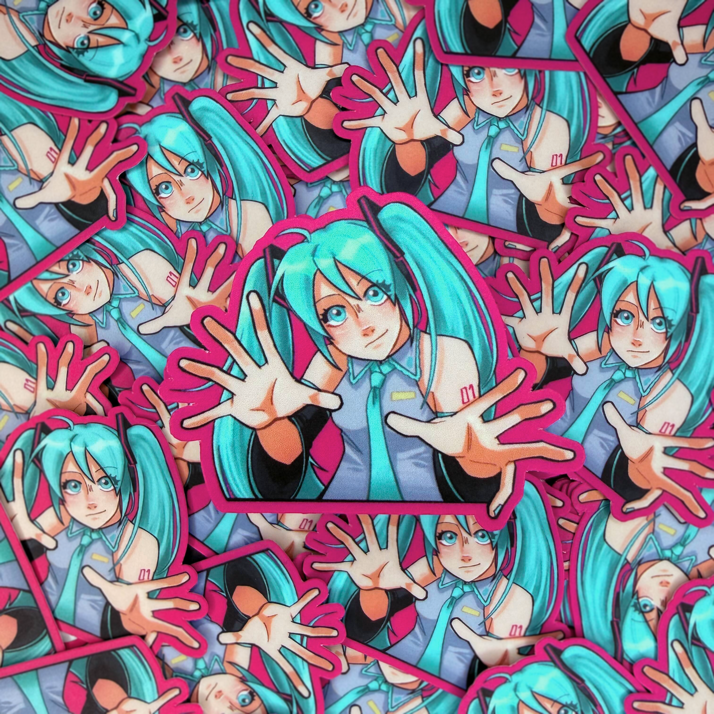 Mik-u Metal Pose Sticker